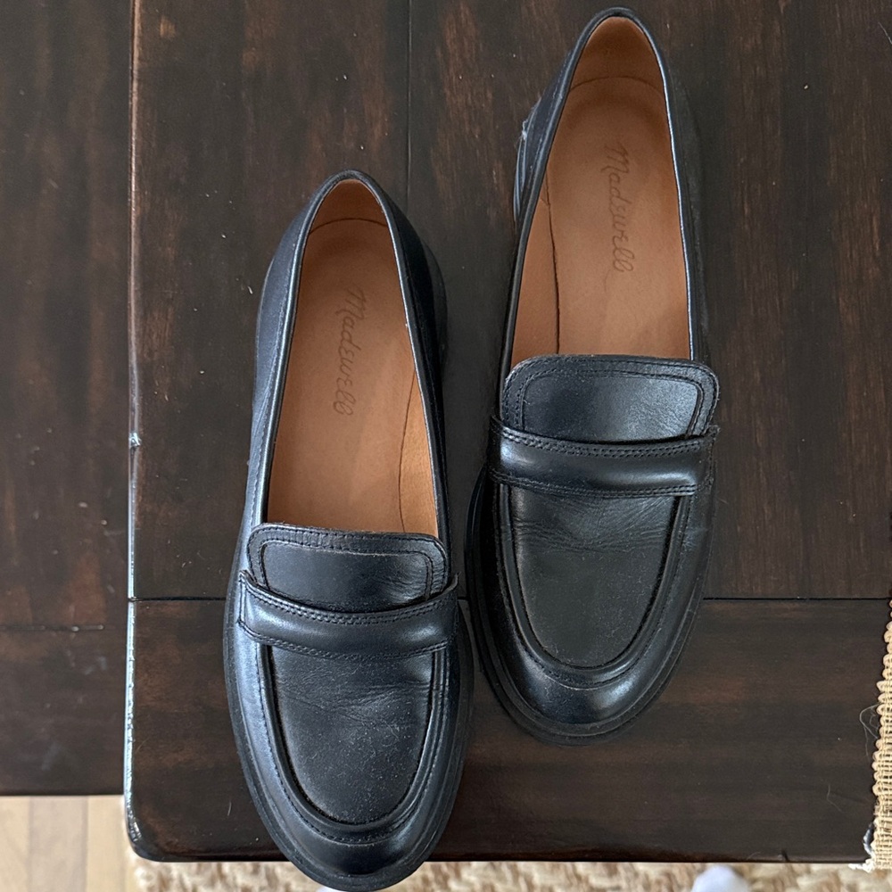 Madewell Black Leather Loafers
